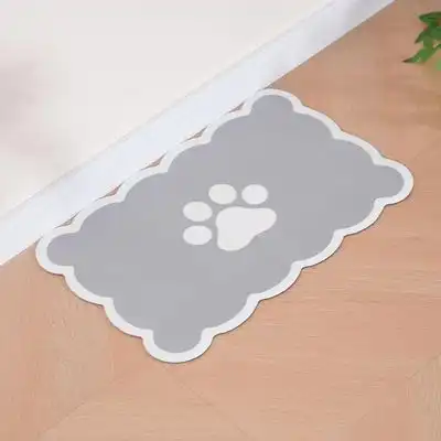 Qinhul Alfombrilla de alimentación para gatos y perros - gris, 50x80cm - Qinhul - Comparador de precios