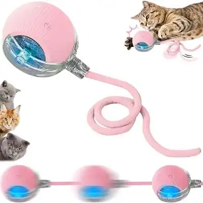 UAMLY Pelota de juguete interactiva para gatos con rotación de 360° - Rosa - Uamly - Comparador de precios