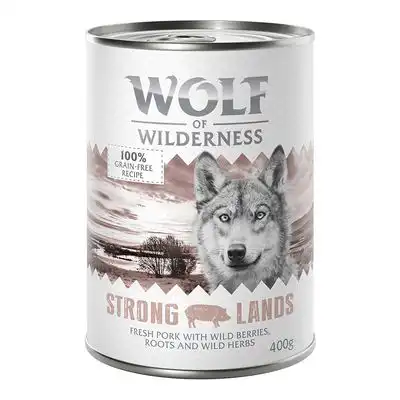 Wolf of Wilderness 6 x 400 g - Strong Lands, con cerdo - Wolf of Wilderness - Comparador de precios