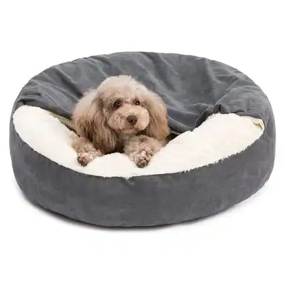 IntiMeg Cama redonda para perros y gatos, sensación acogedora y envolvente - Gris, talla S: 60*60 cm - IntiMeg - Comparador de precios