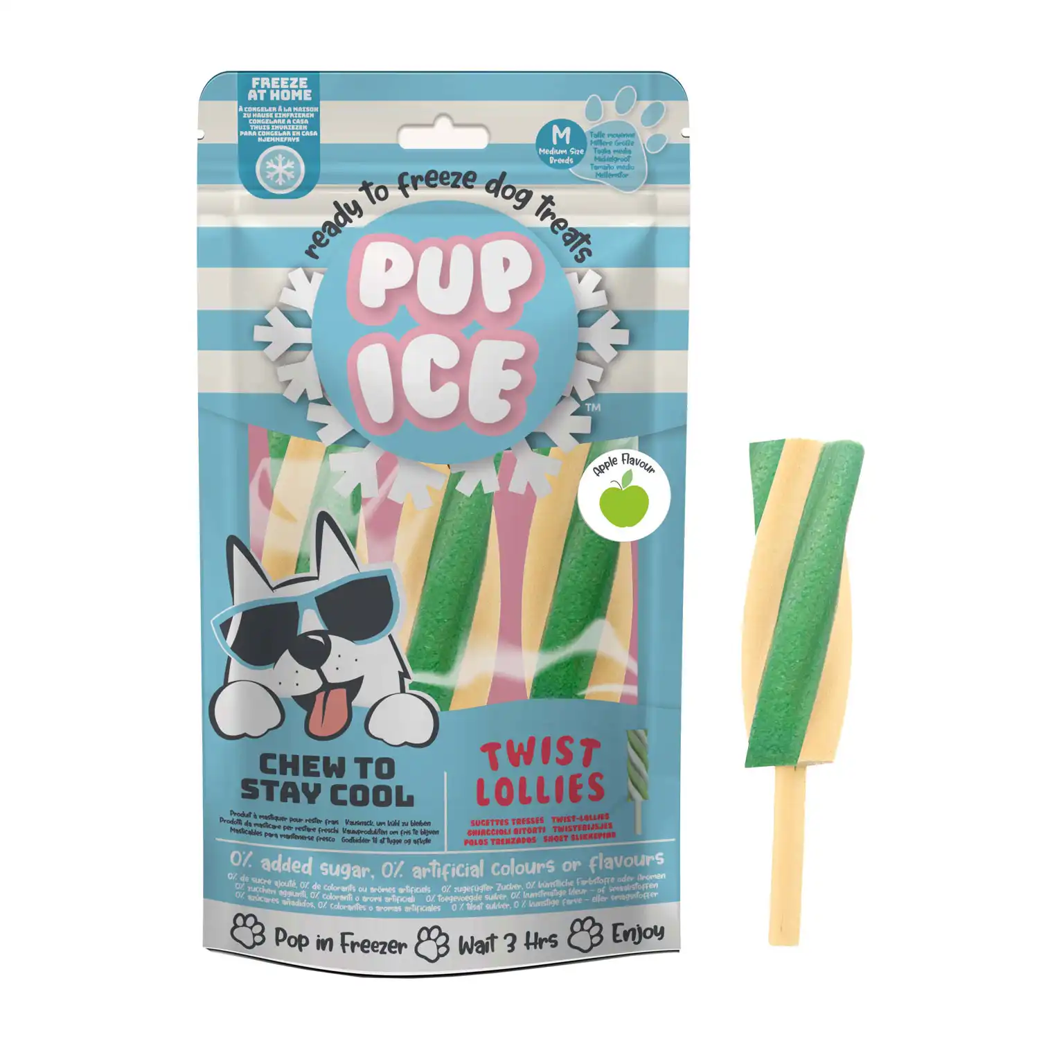 Pup Ice Snack Polo Helado Twist Manzana para perros - 2 bolsitas x 102 g - Pup Ice - Comparador de precios