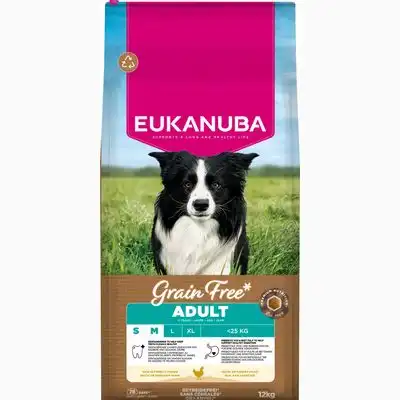 Eukanuba Grain Free Adult Small & Medium con pollo - 12 kg - Eukanuba - Comparador de precios