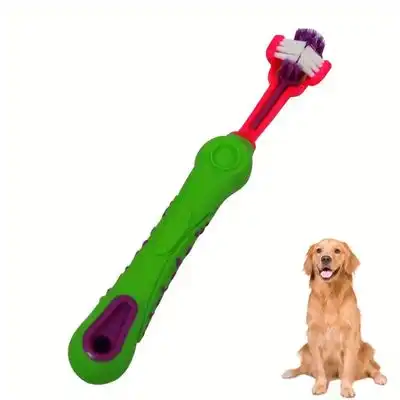 FurryFusion Cepillo de dientes para mascotas de tres cabezales - Verde - Furry Fusion - Comparador de precios