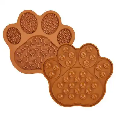 FurryFusion Comedero de silicona de alimentación lenta para perros y gatos - Marrón - Furry Fusion - Comparador de precios