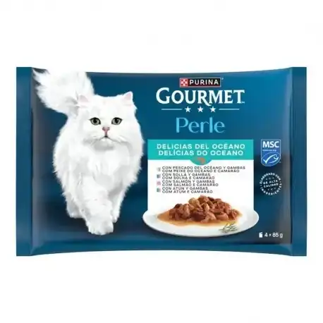 Gourmet Perle Delicias del Océano Comida Húmeda para Gatos con Pollo y Buey, 48 x 85 gr - Gourmet - Comparador de precios