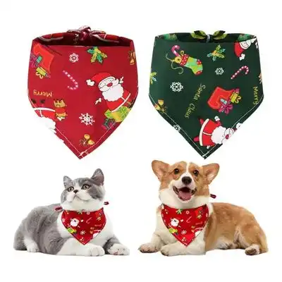 HausPets Juego de 2 pañuelos navideños para perro y gato, rojo y verde - 25 kg - HausPets - Comparador de precios