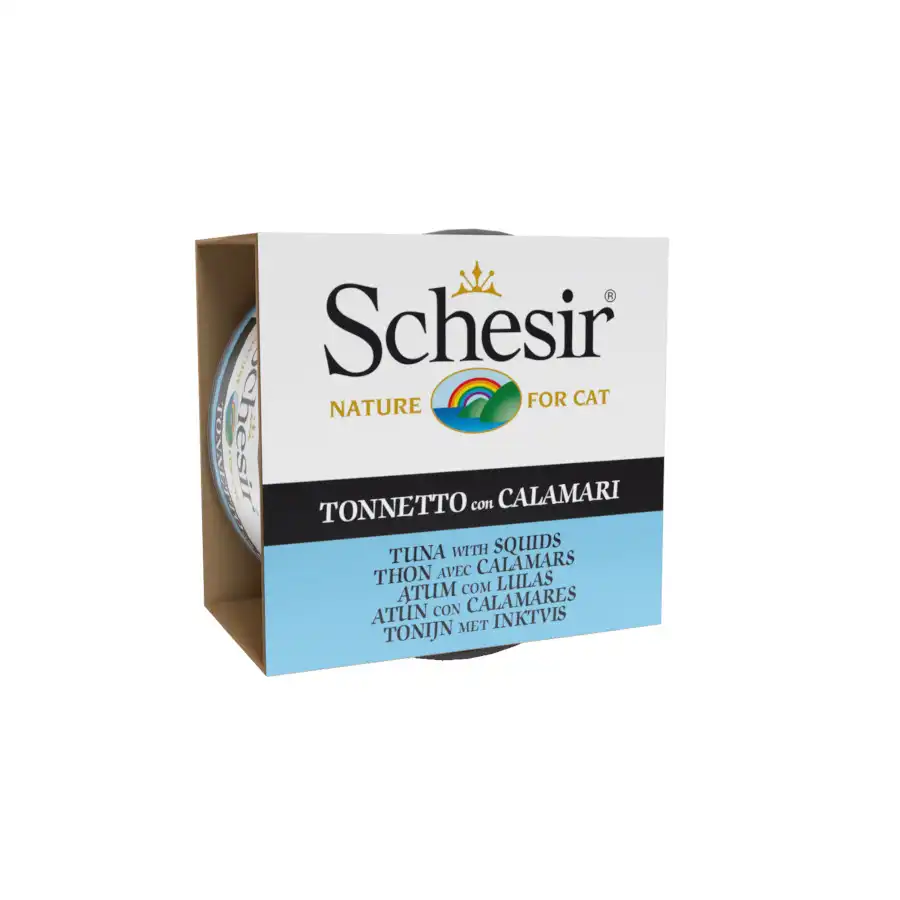 Lata Schesir Atún y Pescado al Natural Comida Húmeda para Gatos