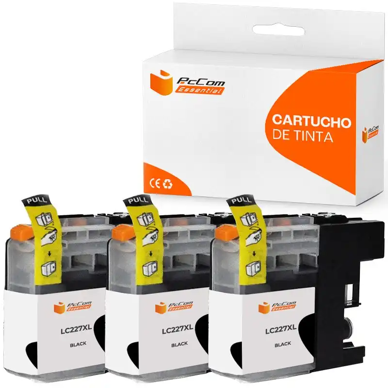 Pccom Essential Brother Lc227xl Cartucho Tinta Compatible Negro Pack 3