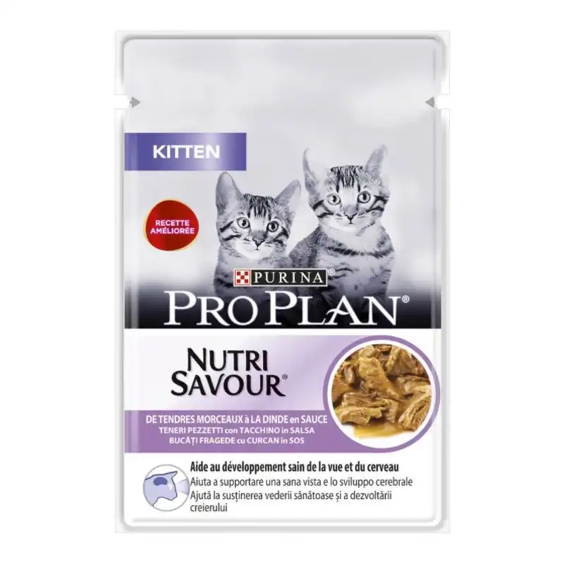 PRO PLAN Gato Kitten Pavo en Salsa 85g, Unidades 26 unidades de 85 gr