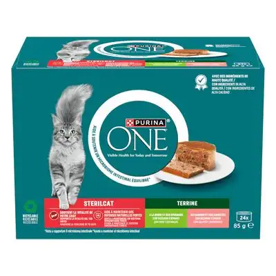 PURINA ONE SterilCat terrina - Pack mixto (24 x 85 g) - Purina One - Comparador de precios