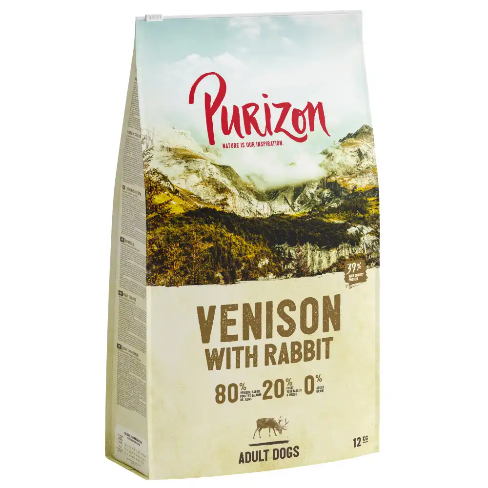 Purizon Carne de caza con conejo, sin cereales - 12 kg