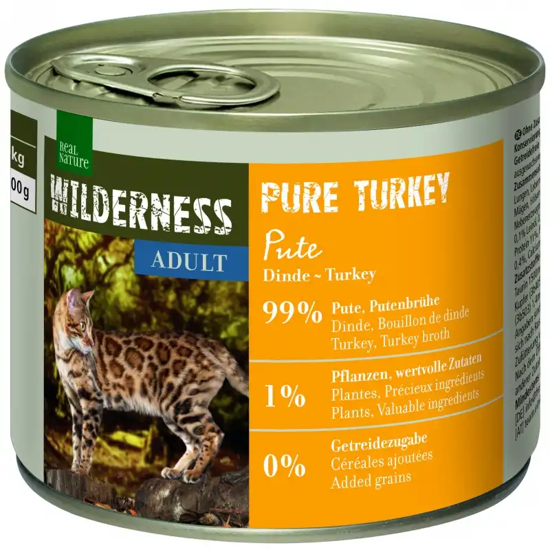 Real Nature Wilderness Para Gatos Latitas Pavo, Unidades 1 x 6 latas 200 gr - Real Nature - Comparador de precios
