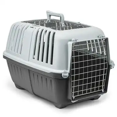 Transportín de plástico Lionto con puerta metálica - 35,5 x 58,5 x 40 cm (An x Prof x Al) - Lionto - Comparador de precios