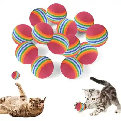 UAMLY  interactivo de gato con bola arcoíris - 30 piezas de 3,5 cm - Uamly - Comparador de precios