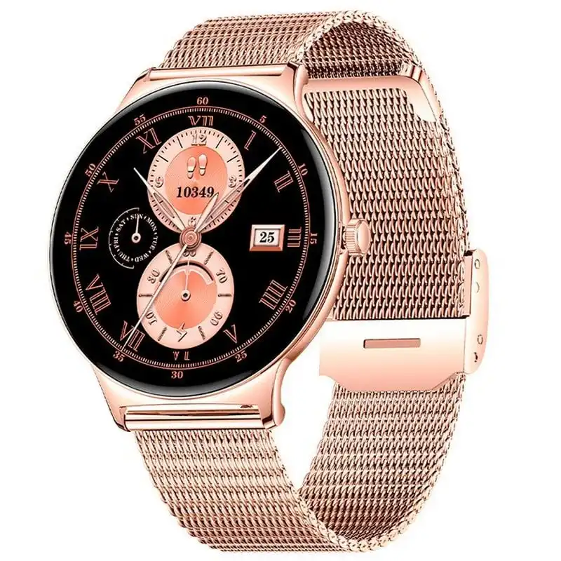 Cool Ultrathin Reloj Smartwatch (AMOLED, Llamadas, Salud, Deporte) Rosa + 2 Correas