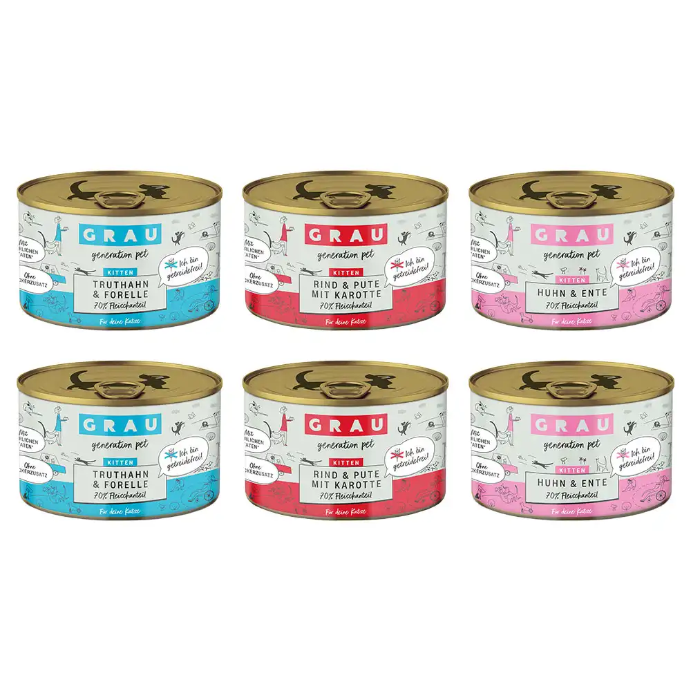 GRAU Kitten Multipack - 6 x 200 g (3 variedades) - Grau - Comparador de precios