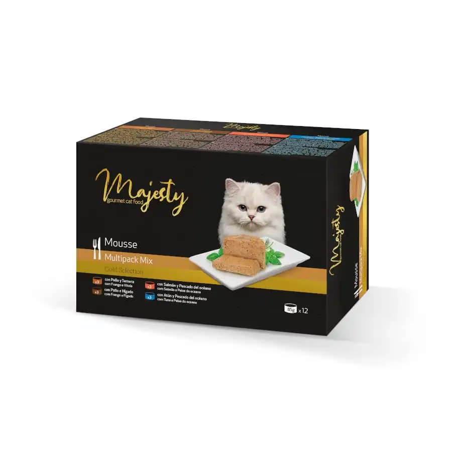 Majesty Adult Mousse Mix lata para gatos - Pack