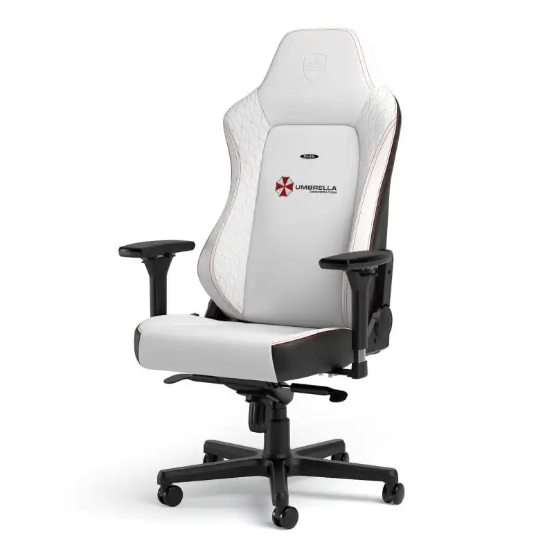 Noblechairs HERO Resident Evil Umbrella Edition Silla Gaming de Cuero Sintético Blanca/Negra