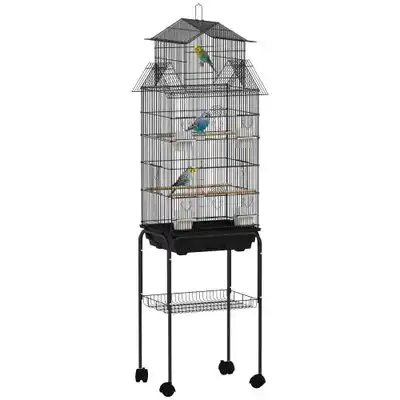PawHut Jaula para Pájaro 50.5x41x163 cm Negro - 1 Article - PawHut - Comparador de precios