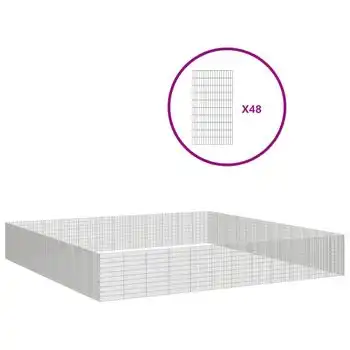 Recinto Corral Animales 48 Paneles Hierro Galvanizado 54x100 Cm Vidaxl