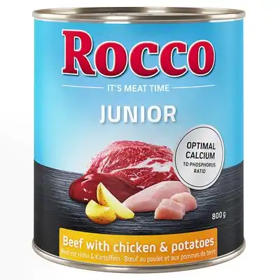 Rocco Junior 6 x 800 g - Vacuno con pollo y patatas - Rocco - Comparador de precios
