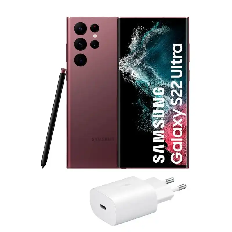 Samsung Galaxy S22 Ultra 5G 512GB Burdeos Libre + Cargador 25W