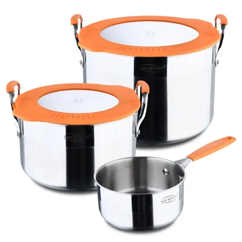 San Ignacio Compact Set 5 Cacerolas 16-20-24cm Aluminio Fundido Aptas para Inducción