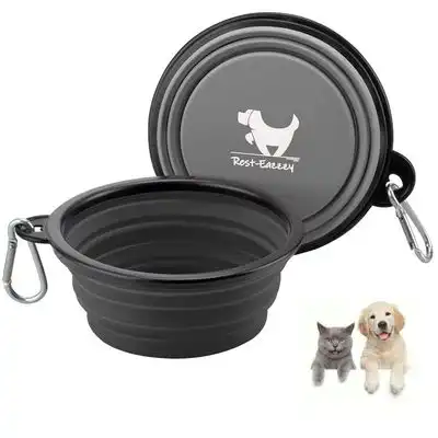 ZooVenture Juego de 2 cuencos plegables de silicona negra - Juego de 2 piezas | Color: Negro - Zooventure - Comparador de precios