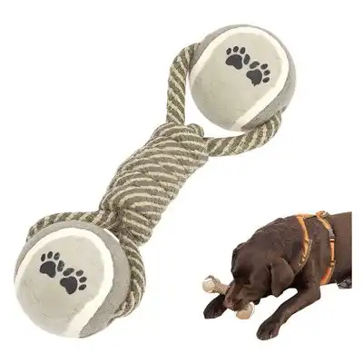 IntiMeg  para perros hecho de cuerda de algodón y pelota de tenis - 1 pieza - IntiMeg - Comparador de precios