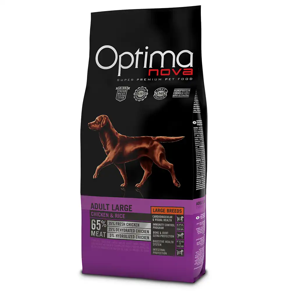 Optimanova Adult Large Pollo y Arroz 12 KG