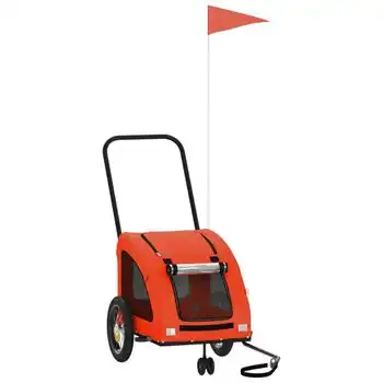 Remolque De Bicicleta Mascotas Hierro Tela Oxford Naranja Gris Vidaxl - VIDAXL - Comparador de precios