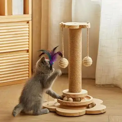 FurryFusion Árbol rascador de madera 4 en 1 para gatos - 1 pieza - Furry Fusion - Comparador de precios