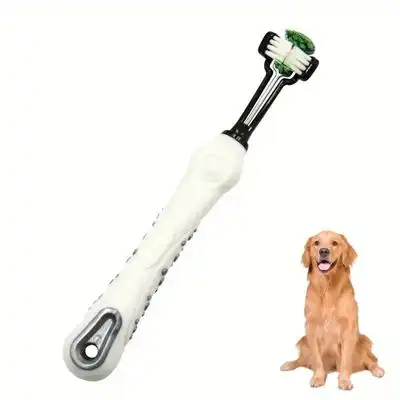 FurryFusion Cepillo de dientes para mascotas de tres cabezales - Blanco - Furry Fusion - Comparador de precios
