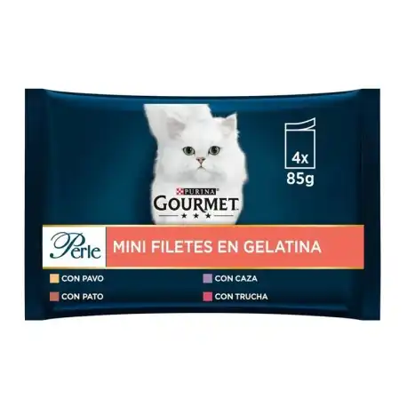 Gourmet Perle Mini Filetes en Gelatina Comida Húmeda para Gatos Surtido, 48 x 85 gr - Gourmet - Comparador de precios