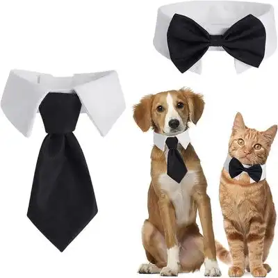 IntiMeg Juego de 2 corbatas y pajaritas para perros y gatos - Corbata + pajarita - IntiMeg - Comparador de precios