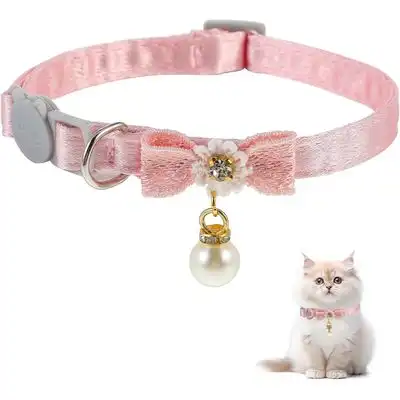 Qinhul Collar de perlas con forma de gato - rosa - Qinhul - Comparador de precios