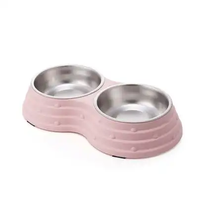 UAMLY Comederos dobles extraíbles de acero inoxidable para perros - Rosa - Uamly - Comparador de precios
