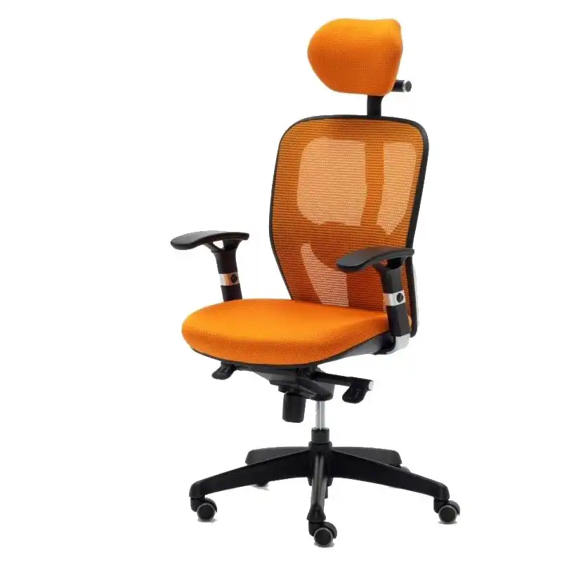 Euromof Boston Silla de Oficina Ergonómica con Cabecero Naranja