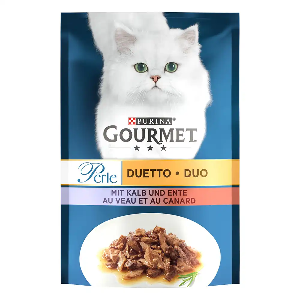 Gourmet Perle en sobres 24 / 26  x 85 g - 26 x 85 g - Dúo ternera y pato