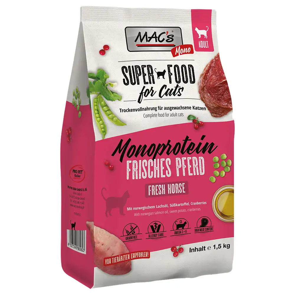 MAC's Superfood for Cats Adult monoproteína de caballo - 1,5 kg