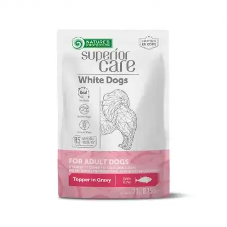 Nature's Protection White Topper Comida Humeda para Perros de Pelaje Blanco con Atún, 24 x 70 Gr - Natures Protection - Comparador de precios