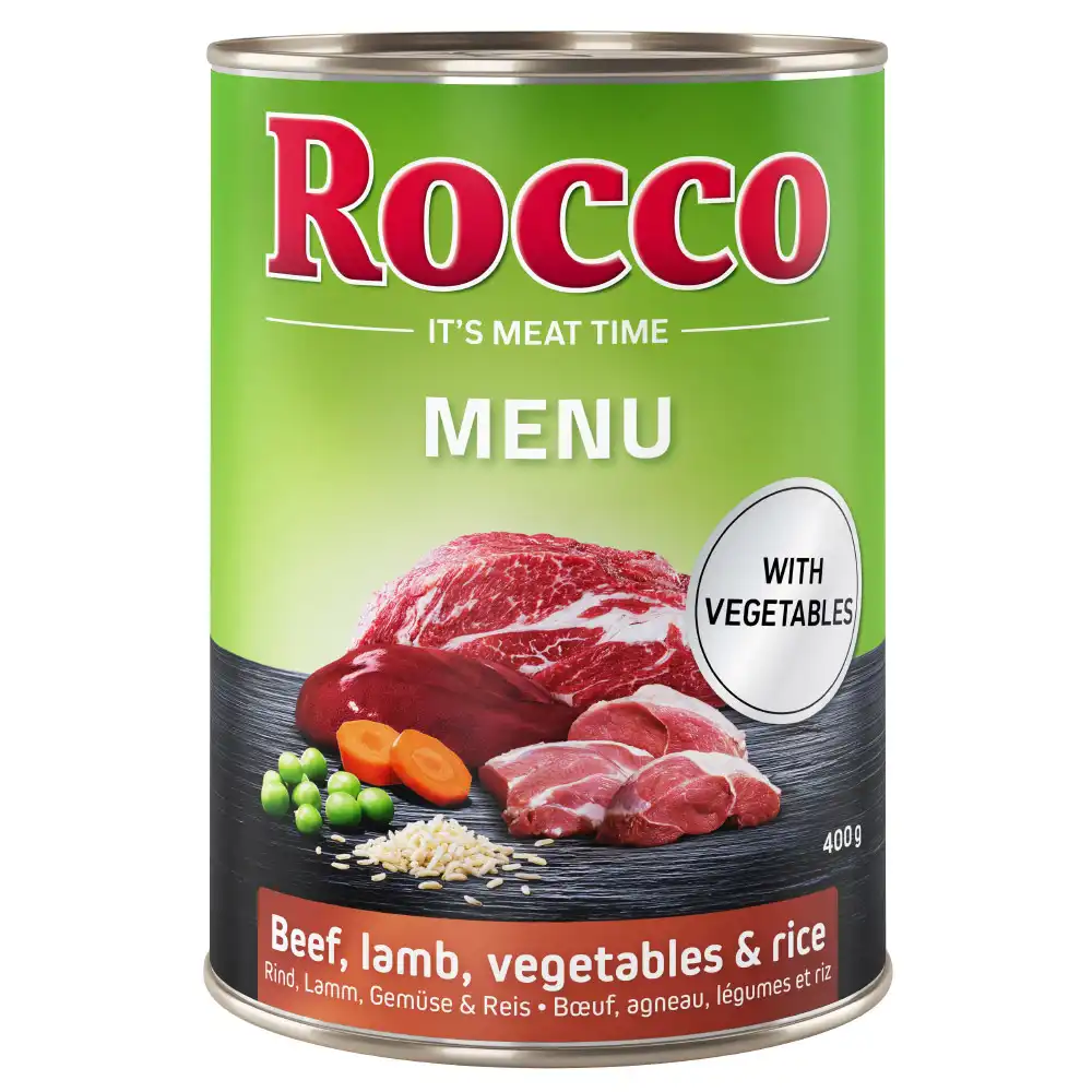 Rocco Menú 6 x 400 g - Vacuno con cordero, verdura y arroz - Rocco - Comparador de precios