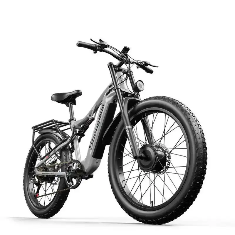 Shengmilo S600 Bicicleta de Montaña Eléctrica Fat Bike 26" con Motor Doble 2000W Gris