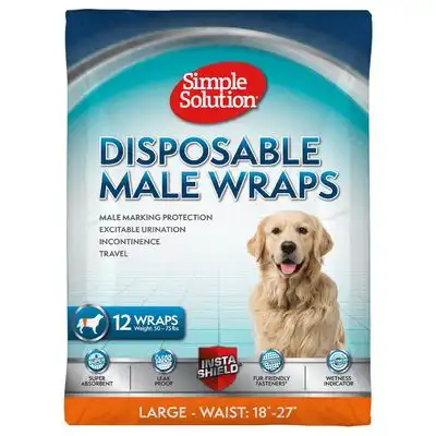 Simple Solution pañal desechable para perros macho - Talla L: 45 - 69 cm, 12 unidades - Simple Solution - Comparador de precios