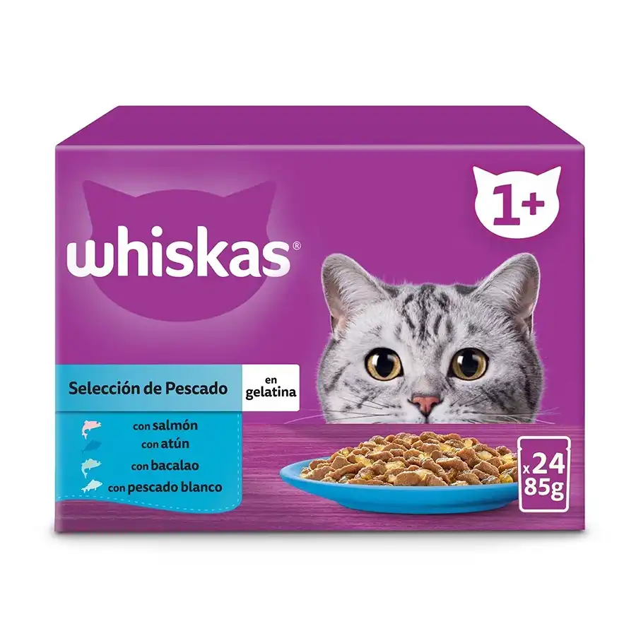 Whiskas Selección Pescados Gelatina en Bolsita para Gatos Adultos - Multipack