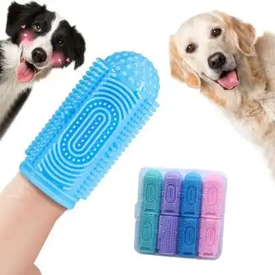 ZooVenture Cepillos de dientes de silicona para gatos y perros (8 piezas) - Juego de 8 piezas: Azul + Rosa + Verde + Morado - Zooventure - Comparador de precios