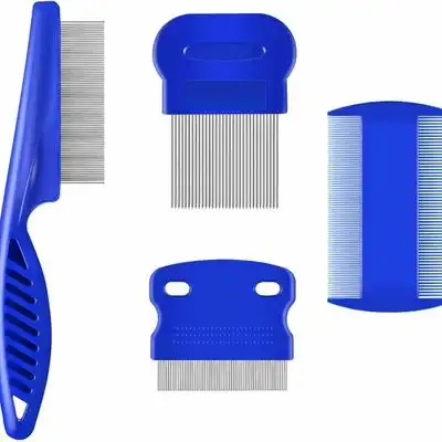 ZooVenture Juego de 4 peines de aseo - ABS, acero inoxidable, ergonómico - Azul - Zooventure - Comparador de precios