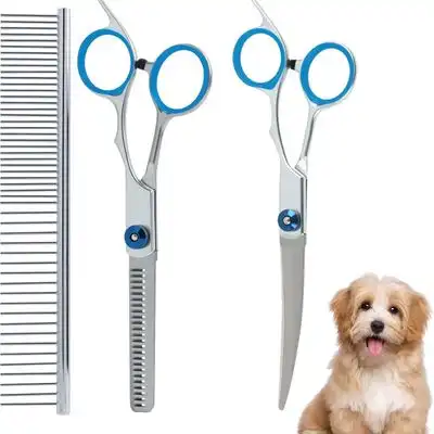 ZooVenture Kit de aseo para perros: tijeras, peine, acero inoxidable - Acero inoxidable - Zooventure - Comparador de precios