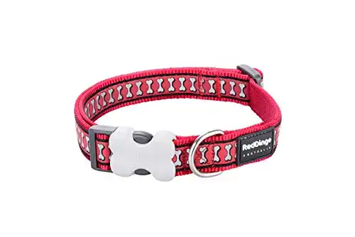 Collar Red Dingo Reflectante Bones Rojo L