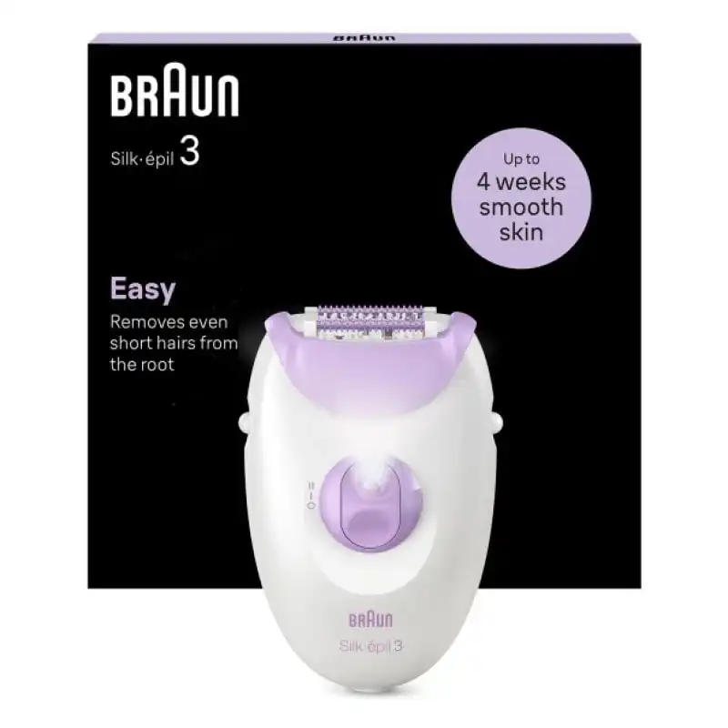 Braun Silk-épil 3 3-000 Depiladora de Pinzas con Luz Integrada y Cabezal para Masaje